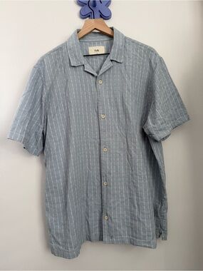 Folk Men’s XL Harris Shirt Baby Blue Cotton Linen